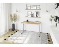 Rechte werkpost Mini Office Manhattan - zilverkleurig onderstel B 120 x D 67,2 cm