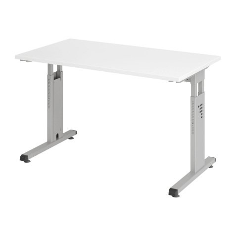 Table droit Mini Office Manhattan piètement argenté L 120 x P 67,2 cm