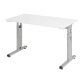 Geradliniger Tisch Mini Office Manhattan silberfarbiges Gestell B 120 x T 67,2 cm