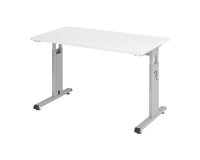 Rechte werkpost Mini Office Manhattan - zilverkleurig onderstel B 120 x D 67,2 cm