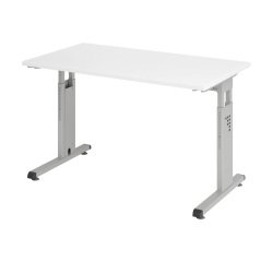 Geradliniger Tisch Mini Office Manhattan silberfarbiges Gestell B 120 x T 67,2 cm