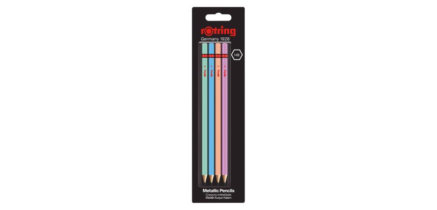Crayons à papier métallisés Rotring HB - Set de 4