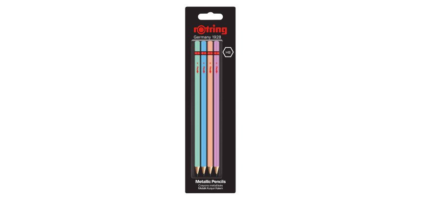 Crayons à papier métallisés Rotring HB - Set de 4
