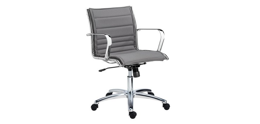 Office chairs Andrea fabric - Low back with armrests - Centered Tilting Mechanism - Chrome legs