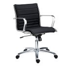 Office chairs Andrea fabric - Low back with armrests - Centered Tilting Mechanism - Chrome legs
