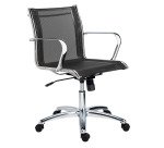Office chairs Andrea mesh - Low back with armrests - Centered tilting mechanism - Chrome feet