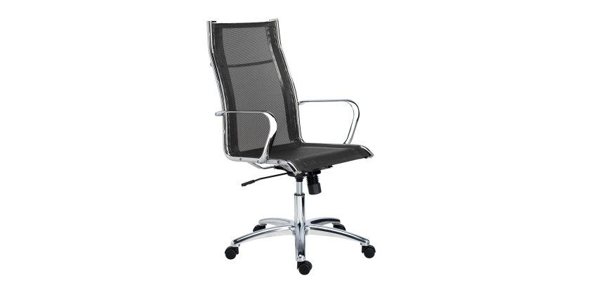 Fauteuil de bureau Andrea maille - avec accoudoirs - Mécanisme Basculant centré - Pied Chrome