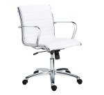 Fauteuil de bureau Andrea cuir - dossier bas accoudoirs - mécanisme Basculant centré - pieds chrome