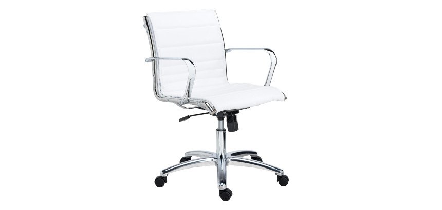 Fauteuil de bureau Andrea cuir - dossier bas accoudoirs - mécanisme Basculant centré - pieds chrome