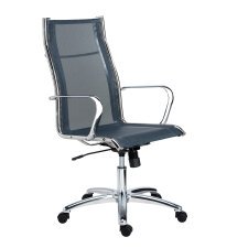 Fauteuil de bureau Andrea maille Gris - avec accoudoirs - Mécanisme Basculant centré - Pied Chrome