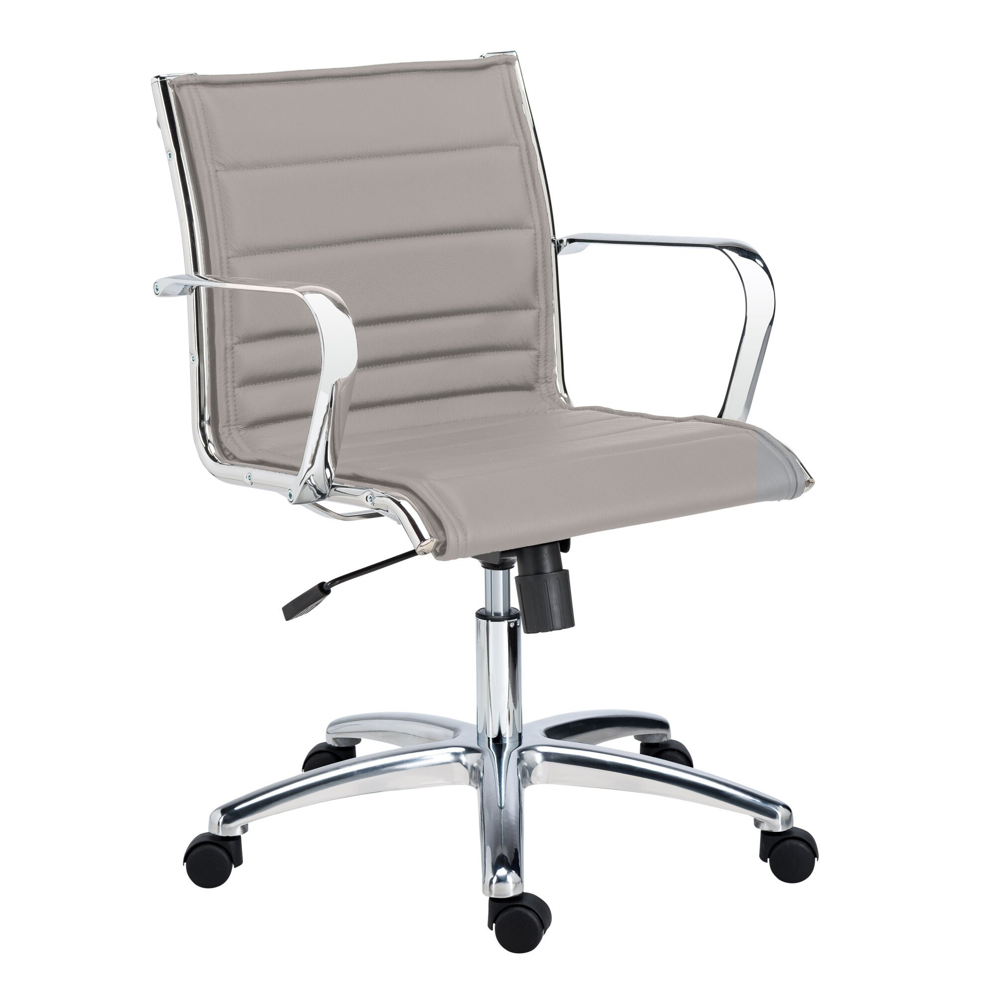 Fauteuil de bureau Andrea cuir - dossier bas accoudoirs - mécanisme Basculant centré - pieds chrome