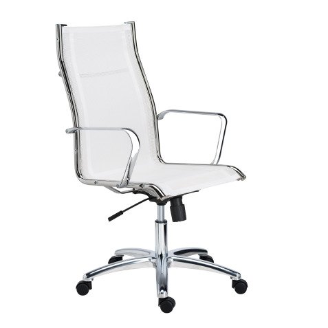 Fauteuil de bureau Andrea maille - avec accoudoirs - Mécanisme Basculant centré - Pied Chrome