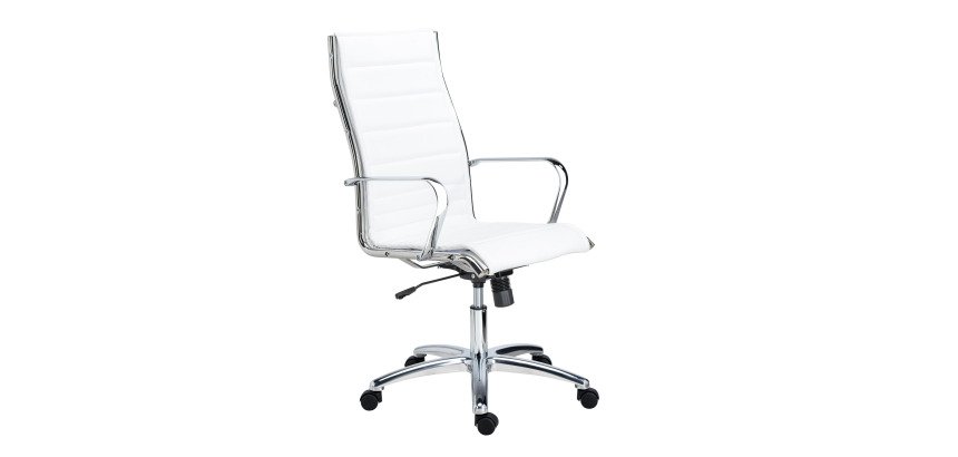 Fauteuil de bureau Andrea cuir - avec accoudoirs - Mécanisme Basculant centré - Pied Chrome