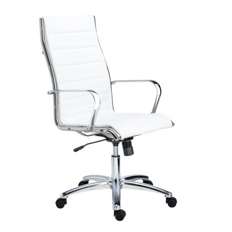 Fauteuil de bureau Andrea cuir - avec accoudoirs - Mécanisme Basculant centré - Pied Chrome