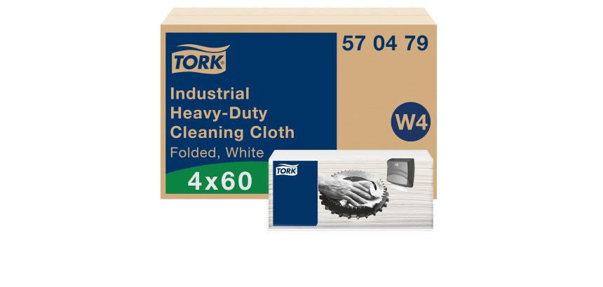 Chiffon de Nettoyage Industriel Ultra-résistant blanc W4, Multi-usages, 60 chiffons, Tork