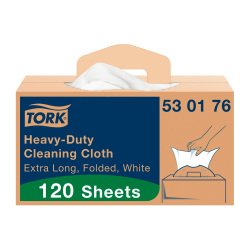 Industrial cleaning cloths white W7 sheet by sheet box of 210 cloths Tork 