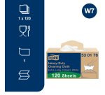 Chiffons de nettoyage industriel blanc W7, distribution feuille à feuille, boîte de 120 chiffons, Tork
