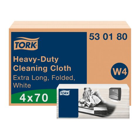 Cleaning cloths ultra strong white W4 multifunctional pack of 70 cloths Tork 