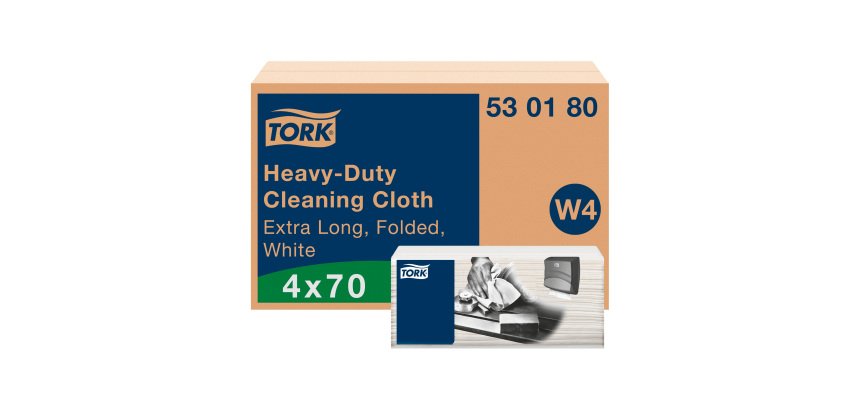 Chiffon de Nettoyage ultra-résistant blanc W4, Multi-usages, pack de 70 chiffons, Tork