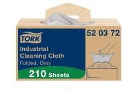Chiffons de nettoyage Industriel gris W7, distribution feuille à feuille, boîte de 210 chiffons, Tork