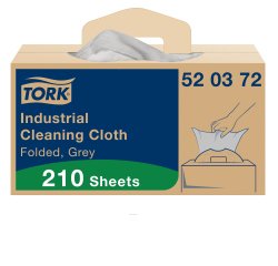 Chiffons de nettoyage Industriel gris W7, distribution feuille à feuille, boîte de 210 chiffons, Tork