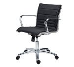 Office chairs Andrea fabric - Low back with armrests - Centered Tilting Mechanism - Chrome legs