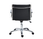 Office chairs Andrea fabric - Low back with armrests - Centered Tilting Mechanism - Chrome legs