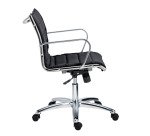 Office chairs Andrea fabric - Low back with armrests - Centered Tilting Mechanism - Chrome legs