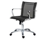 Office chairs Andrea mesh - Low back with armrests - Centered tilting mechanism - Chrome feet
