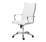 Fauteuil de bureau Andrea cuir - avec accoudoirs - Mécanisme Basculant centré - Pied Chrome