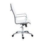 Fauteuil de bureau Andrea cuir - avec accoudoirs - Mécanisme Basculant centré - Pied Chrome