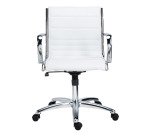 Fauteuil de bureau Andrea cuir - dossier bas accoudoirs - mécanisme Basculant centré - pieds chrome
