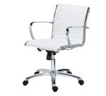 Fauteuil de bureau Andrea cuir - dossier bas accoudoirs - mécanisme Basculant centré - pieds chrome