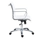 Fauteuil de bureau Andrea cuir - dossier bas accoudoirs - mécanisme Basculant centré - pieds chrome