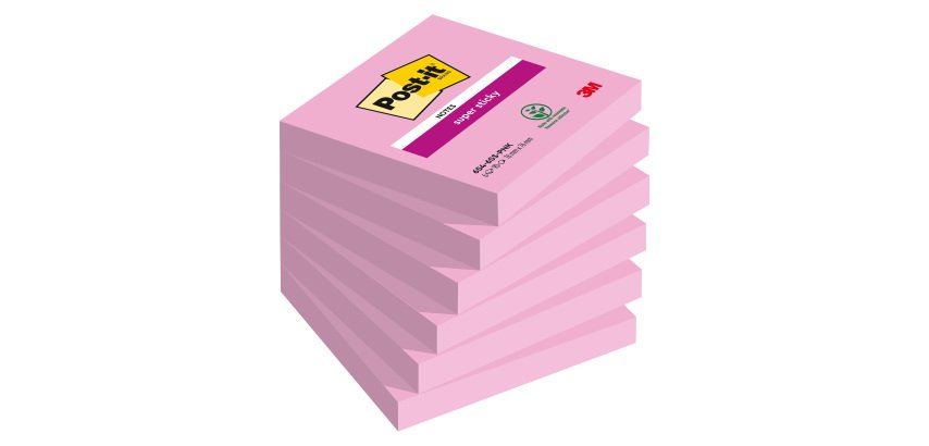 Notes repositionnables couleurs Super Sticky Post-it 76 x 76 mm - bloc de 90 feuilles