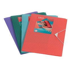 Folder with elastics and 3 flaps plastic COLOUR ICE 23,3 x 32 cm back of 2 cm