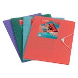 Eckspannmappe mit Gummizug und 3 Klappen aus Wellpappe Esselte Colour Breeze 23,3 x 32 cm Rücken 2 cm korallenrot