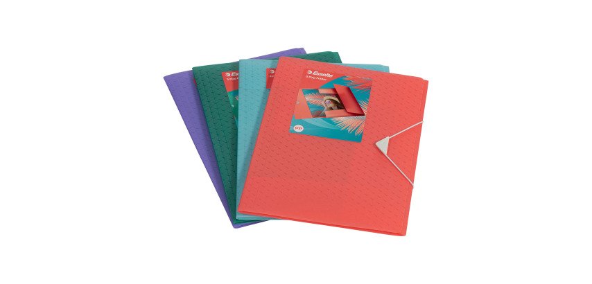 Mappe mit Gummibändern und 3 Umschlagklappen Plastik Colour Ice 23,3 x 32 cm Rücken 2 cm