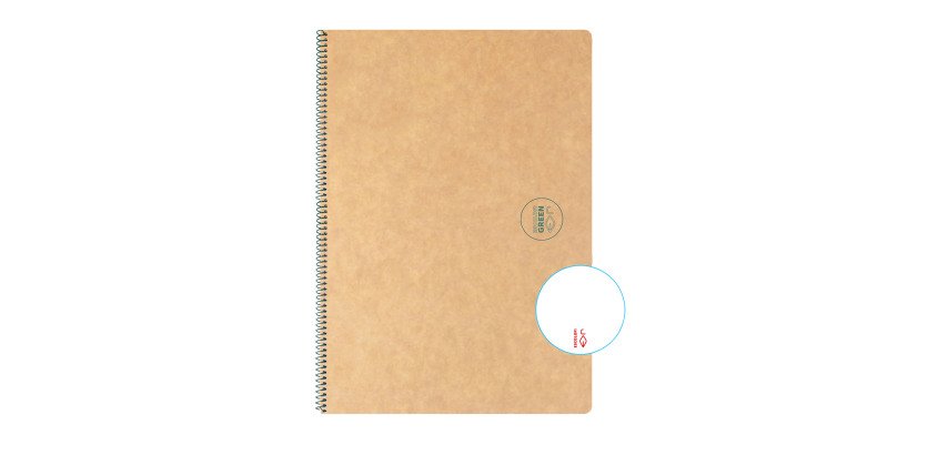 Cuaderno Reciclado Escolar Espiral Escolofi Green Din A4 liso 