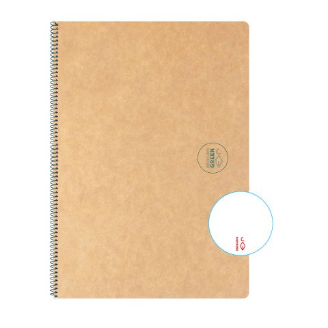 Cuaderno Reciclado Escolar Espiral Escolofi Green Din A4 liso