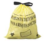 Bolsas de basura de 50 litros amarillas NF Residuos hospitalarios con asas deslizantes Hostosacs  - Caja 500 bolsas