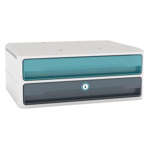 Module de classement avec poignées Cep Riviera et 2 tiroirs à serrure centralisée