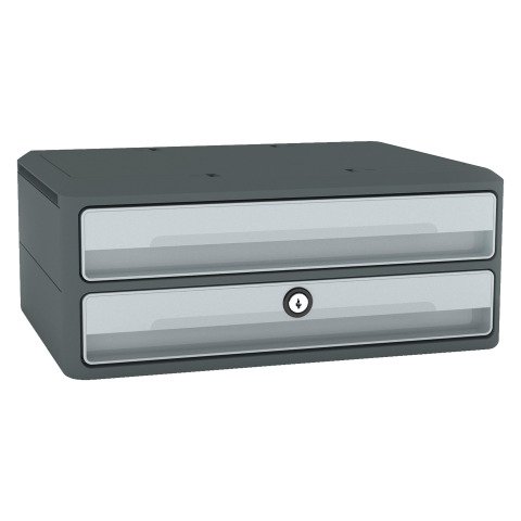 Módulo archivador de 2 cajones Cep MoovUp con cerradura y tiradores gris