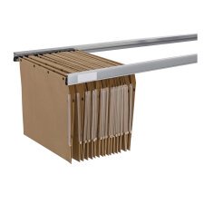 Jeu 2 rails pour dossiers suspendus longueur 114 cm pour tablettes bois L 120 cm