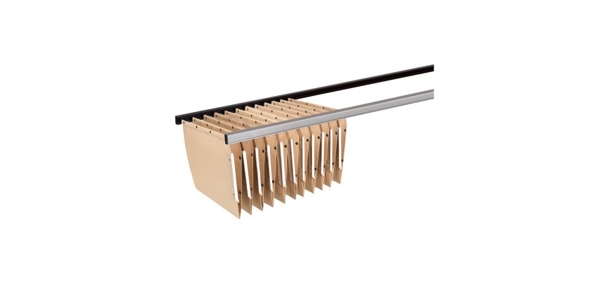 Jeu 2 rails pour dossiers suspendus longueur 114 cm pour tablettes bois L 120 cm