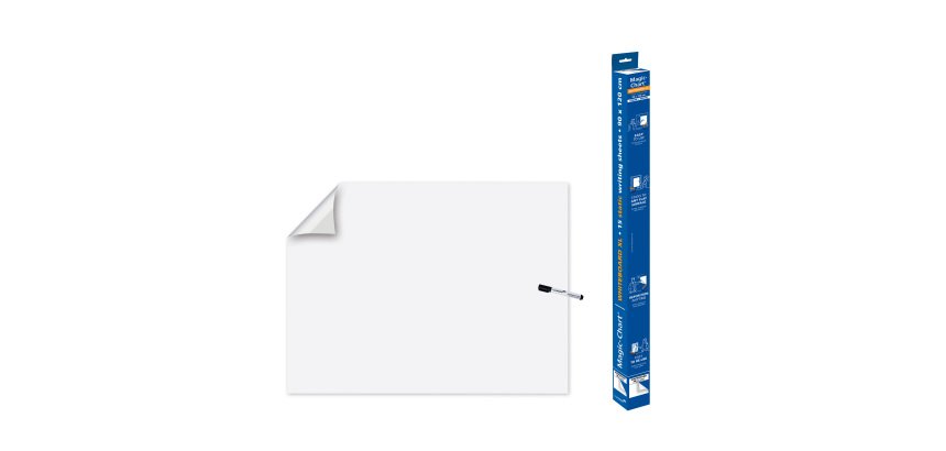 Feuille électrostatique repositionnable effaçable Magic-Chart Legamaster 90 x 120 cm - 15 feuilles blanches