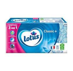 Four-ply tissues Lotus Classic+ 3 in 1 - 12 packs of 9 tissues