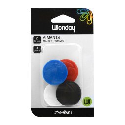 Magneten Ø 32 mm geassorteerde kleuren - set van 4