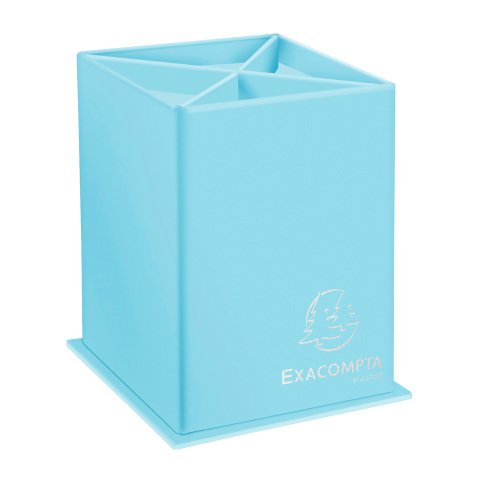 Portalápices de cartón de 4 compartimentos Exacompta Aquarel color azul pastel