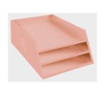 Corbeille à courrier 3 niveaux Exacompta Aquarel en carton couleur pastel